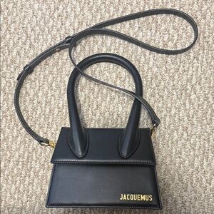 Jacquemus Black Mini Bag with Gold Accents